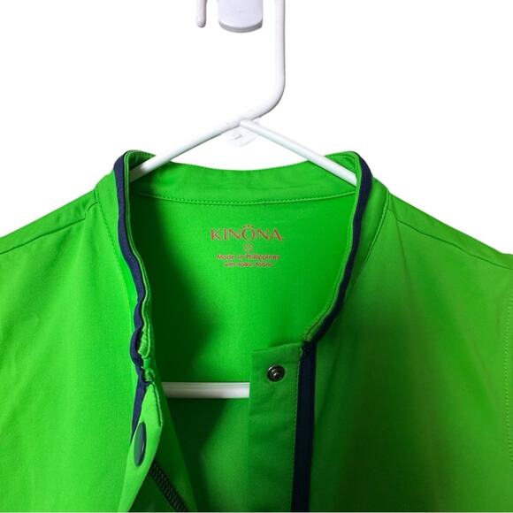Kinona Golf & Life Green Sleeveless Button Down Shirt with Mandarin Collar Sz XS - Picture 3 of 8